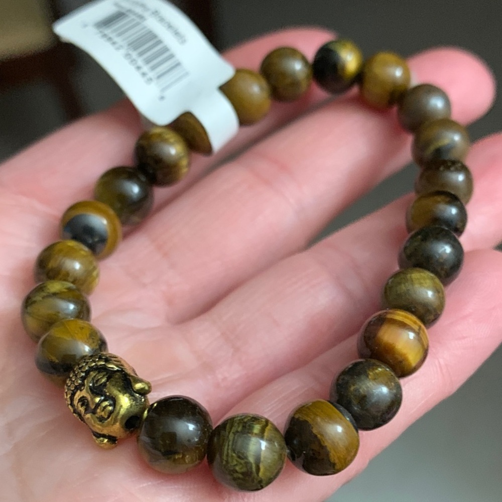 NWT (4) Bracelets : Tiger Eye, Lava-stone, Onyx & Turquoise - UNWORN